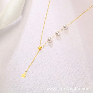 18k real gold jewelry star gold Necklace